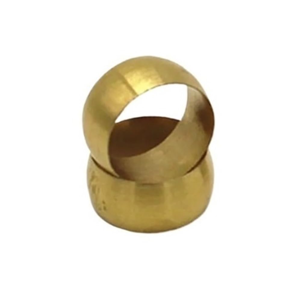 Metal Pipe Adapter 10pcs Brass Pipe Sleeve Fittings Seal Parts, Compression Adapter Rings, Two Taper Ferrules for Tube Joint(12mm)