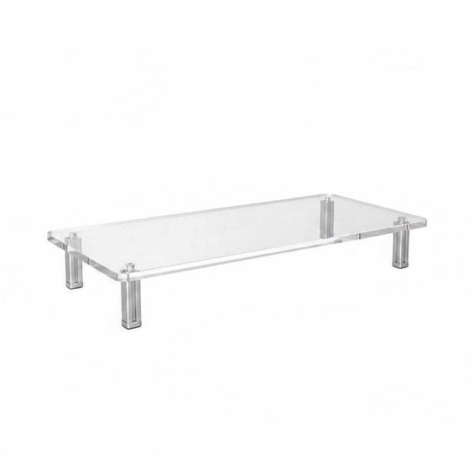 Supporto Acrilico Rialzo Schermo Computer Base Supporto Scrivania Piattaforma Elevatrice Solleva lo Schermo per Postura Corretta E Spazio Sotto per , 60 X 20 Cm