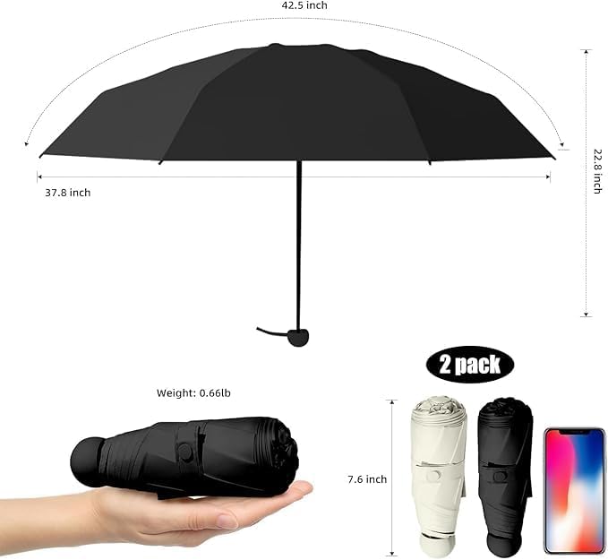 Image of Besque UV Big Size Umbrella for Sun Protection Rain Windproof Strong large 2 fold for men women kids boys girls Perfect Umbrella with cover small case stylish Windproof & Compact UV large size