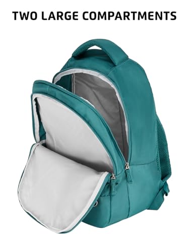 Image of Safari Hustle 30L School Backpack For Boys And Girls, Travel /Office Bag For Unisex, College Bag, Casual Printed 3 Compartment With Bottle Holder And Front Pocket, Turquoise