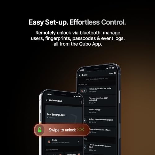 Image of QUBO Smart Door Lock Essential Copper from Hero Group | 7-Way Unlocking | Mobile App | Fingerprint | OTP Remote Unlocking | PIN | RFID Card | Mechanical Key | 2 Year Brand Warranty |