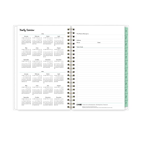 Blue Sky 2023-2024 Academic Year Weekly And Monthly Planner, 5" X 8", Frosted Flexible Cover, Wirebound, Laurel (144724) #TOP4
