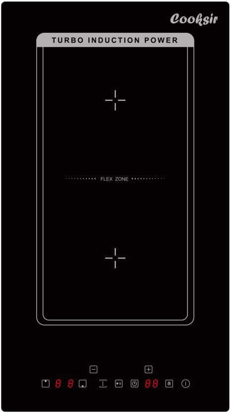 Induction Hob 2 Zones 30 cm Installation Frame Induction Hob Double Self-sufficient Individual Touch Control Black Flex Zone 3500 W 16 A Socket