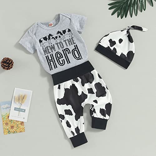 Kayotuas Newborn Baby Boy Girl Clothes Cute Romper Bodysuit and Pants with Hat Western/Ocean 3 Piece Coming Home Outfits3
