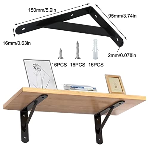 Shelf Brackets Heavy Duty Triangle Shelving Brackets Right Angle Wall Mounted Shelf Supporters Easy to Install Wall Bracket for Shelf,Accessories Included - Image 4