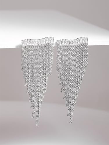Image of Rubans Demi Fine Stainless Steel Dangler Earrings CZ Gift for Women & Girls