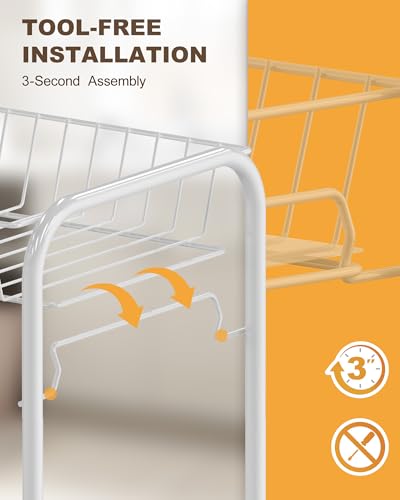 Image of Mythinglogic 4-Tier Rolling Utility Cart with Removable Wire Baskets