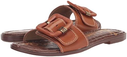 Sam Edelman Women's Gaige Flat Sandal, Saddle/Rich Cognac/Natural, 7 | Image 6
