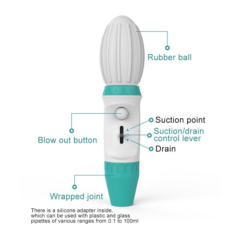 Attrezzatura da laboratorio chimico for micropipette con pompa manuale for pipette di grande volume 0,1-100 ml