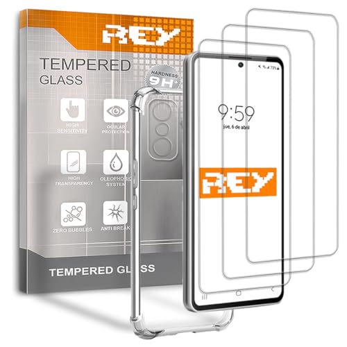 REY 3X Protector de Pantalla y Funda Anti-Shock para XIAOMI Poco F4 GT, Cristal Vidrio Templado y Silicona TPU de Alta Resistencia