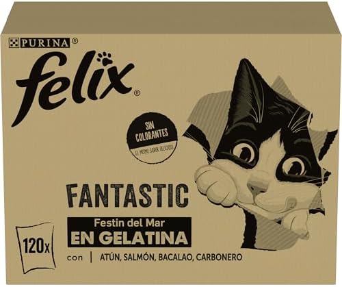 Felix Fantastic, Comida Húmeda para Gato Adulto, Gelatina, Surtid...