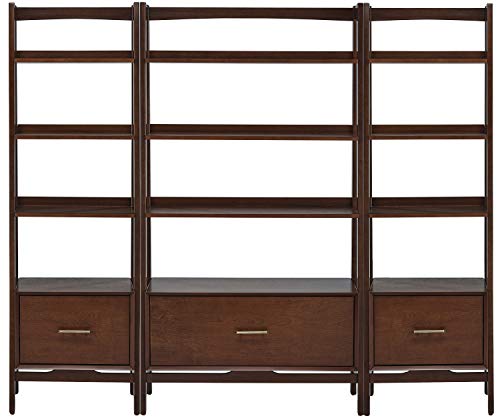 Crosley Furniture KF13040MA Landon 3-Piece Bookshelf Etagere Set, Bookcase With Shelves And File Drawers, Mahogany thumb #1