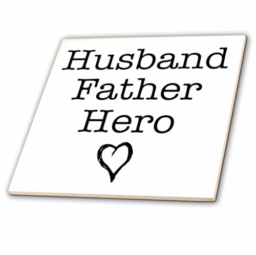 3dRose Husband Father Hero 6 Inch Ceramic Tile