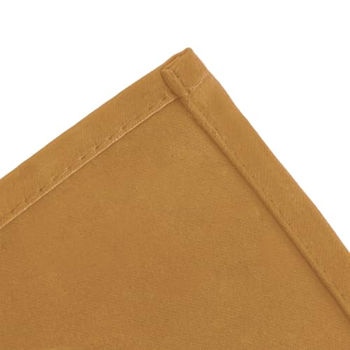 Image of LEMOMO Blackout Curtains 66 x 54 Inch Long Mustard Yellow Curtains Set of 2 Panels Room Darkening Curtains for Bedroom and Living Room