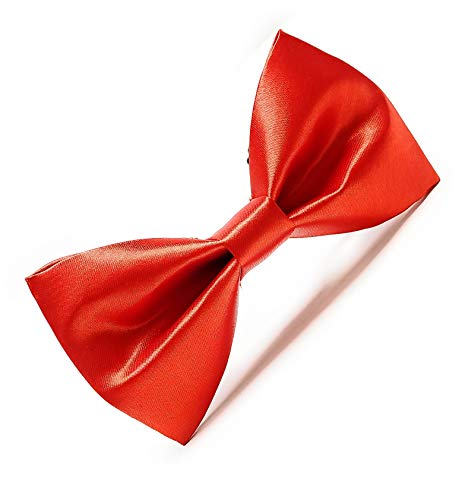Image of JAGMOOLYA Products The Perfect Classic Satin Pre-Tied Bow Tie Formal Solid Tuxedo Bowtie Adjustable Length Many Colors and Styles Bow for Adults and Children