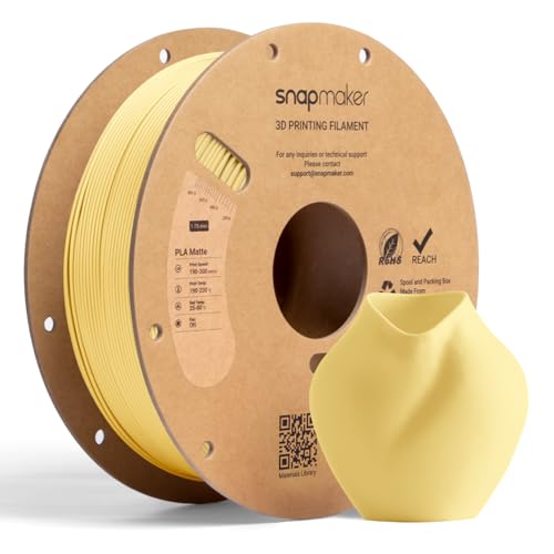 Image of Snapmaker Matte PLA Filament 1.75mm, RFID 3D Printer Filament for Snapmaker U1, Dimensional Accuracy + /- 0.02mm, 300mm /s High Speed Printing Clog-Free for Most FDM Printers,1kg(2.2lbs) Butter Cream