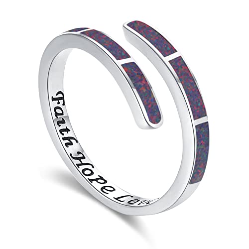 Bague en argent sterling 925 avec opale ajustable pour femme