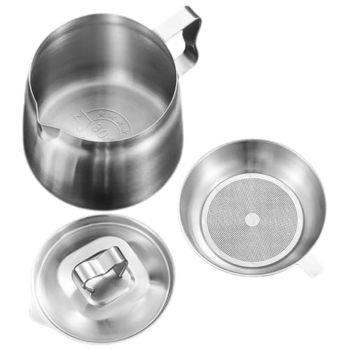 Filtro de grasa de tocino resistente a deformaciones en recipiente de 2 litros liso 2