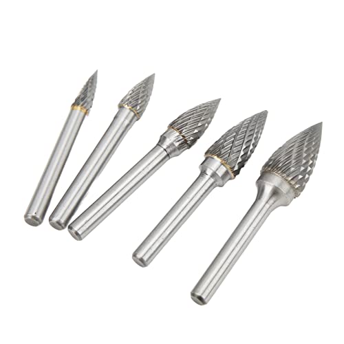 Set de 5 fresas rotativas de carburo doble corte miniatura 2