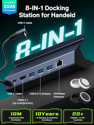 iVANKY 4K@144Hz 8-in-1 Steam Deck Docking Station (ASUS ROG Ally X/Valve Steam Deck OLED/Legion Go 2/S) - image 2