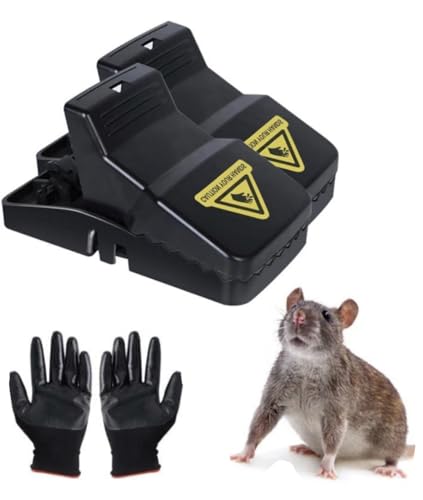 BATUUTAH XXL 21 cm Rat Traps - 2 Pack Extra-Large Heavy Duty Snap Traps, Reusable with Strong Mechanism for Indoor & Outdoor Rodent Control