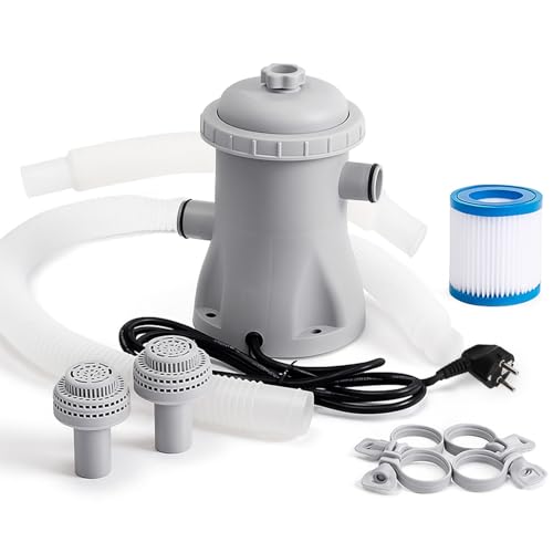 Pool Filteranlage, 330 Gallonen Kartuschenfiltersystem, Komplettes Pumpenset für aufblasbare, Filterpumpe für Aufstellpool Pool Filteranlage, 330 Gallonen Kartuschenfiltersystem, Komplettes Pumpenset für aufblasbare, Filterpumpe für Aufstellpool