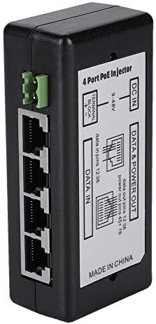 Inyector de energía PoE 4 puertos DC 12V-48V compatible IEEE802.3af/at miniatura 7