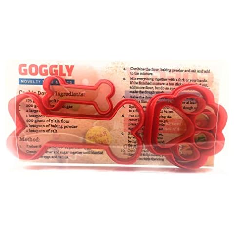 Dog Bone And Dog Paw Cookie Cutter Set of 4, Biscuit, Pastry, Fondant Cutter Cover