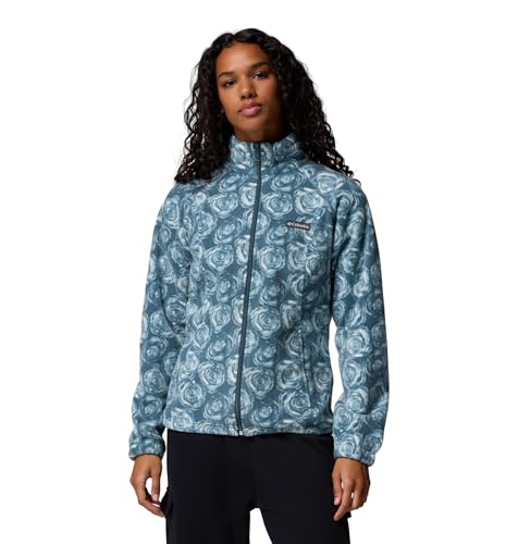 Columbia Womens Benton Springs Printed Full Zip, Everblue Rose City, Small - image 1