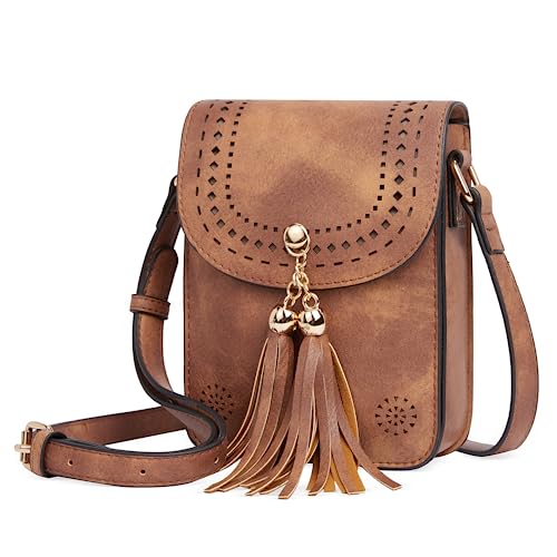 CLUCI Small Crossbody Bags for Women PU Leather Cell Phone Purse Wallet with Adjustable Guitar Strap