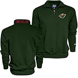 Blue 84 Standard NHL Officially Licensed Quarter Zip Sweatshirt Twill Embroidery Neck Logo, Team Color