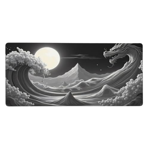 Grand tapis de souris de jeu base en caoutchouc anti glisse contre l'usure des bords cousus