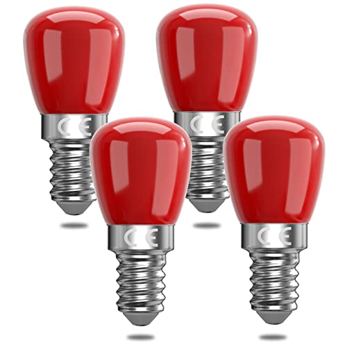 AuraHome E14 Bombilla de Color Rojo，3W Luz LED Roja，SES Bombilla de Luz Nocturna Roja，Puro rojo Luz de Color de Navidad，Halloween Bombilla de Luz Roja,AC220-240V