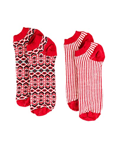 ÖJBRO VANTFABRIK Sneakersocken 2-Pack Merinowolle Dalarna Röd“ leichte Knöchelsocken Kurzsocken Unisex Füsslinge Gr S (34-37) Söckchen Strick Cover