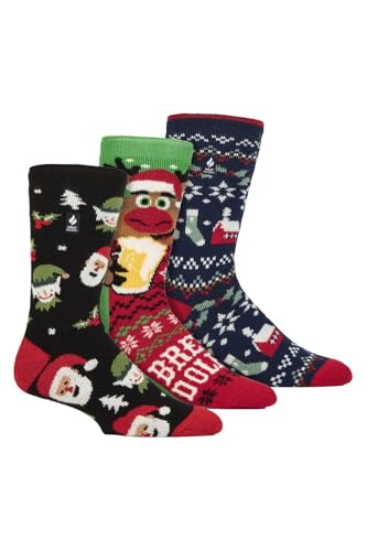 Chaussettes Noel homme chaudes et anti froid HEAT HOLDERS fantaisie lot de 3