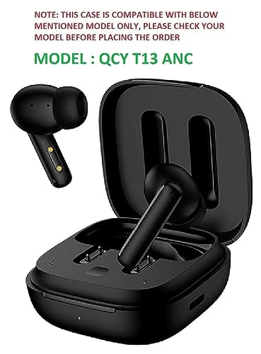Image of Colorcase Front & Back Full Protection Silicon Case Cover for QCY T13 ANC - (Black) (Airpods Not Included)