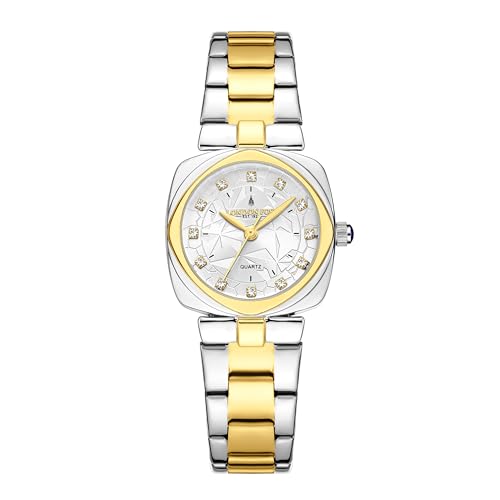 Image of London Fog Salisbury Collection Watch for Women with Geometric Patterned Dial, Crystal Hour Markers Quartz Movement and Stainless Steel Strap - LFW20001