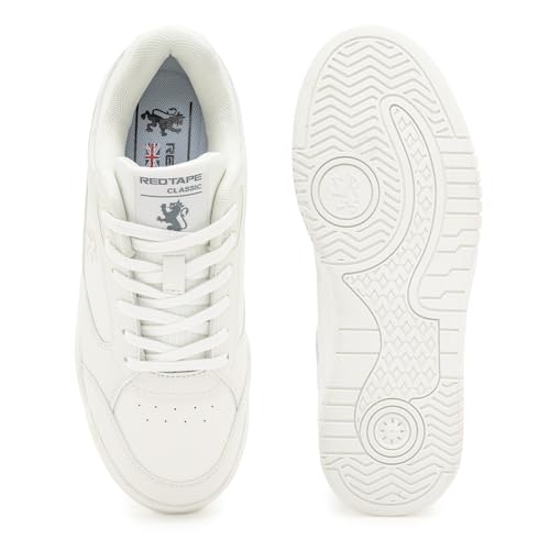 Image of Red Tape Women's Sneakers White Mesh Pu TPU Round Toe Lace-Up, 3 UK