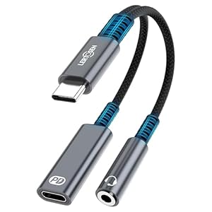 USB C to 3.5mm Headphone and Charger Adapter, 2 in 1 USB C to Aux Audio Jack with PD Fast Charging Dongle Cable Cord for Phone 16 15 Pro Max Samsung Galaxy S25 S24 S23 Pixel Ultra,iPad Pro