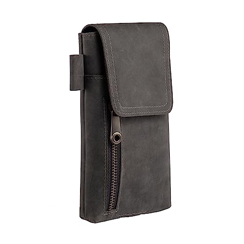Hengwin étui en Cuir véritable pour Smartphone, étui de Ceinture pour téléphone Portable pour iPhone 17 Pro Max, 16 Plus, 16 15 14 13 12 11 Pro Max, Petit...