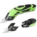 walowalo Electric Fabric Scissors Box Cutter Tool Box 2 Rechargeable Batteries 2 PCS Blades for Crafts Sewing Cardboard Dressmaking Leather 4V Li-Ion Power Cordless Shears Cutting Tool