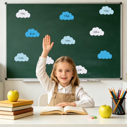 Image of Vuzvuv Blue White Cloud Cutouts Paper for Bulletin Board Decorations