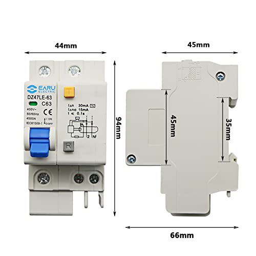 Disjoncteur DZ47LE-63 1P+N interrupteur différentiel de maison