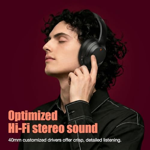Upgraded Pro‑level Hybrid Active Noise Cancelling Headphones, HD Sound & Big Bass, 2X Softer Comfort, Long ANC Playtime, Wireless Over-Ear Bluetooth Headphones Perfect for Home Office|Travel|Pair — view 3