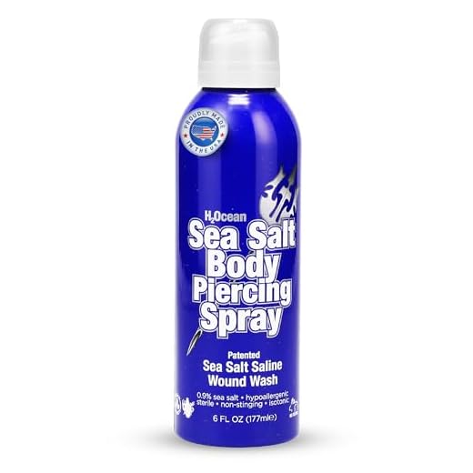 H2Ocean Sea Salt Saline Body Piercing Aftercare Spray and Wound Wash, Keloid Bump Treatment For Ear, Nose, Naval & Oral Piercings, Soothes, Cleanses, Sterilizes Skin, Vegan, Organic 6 oz
