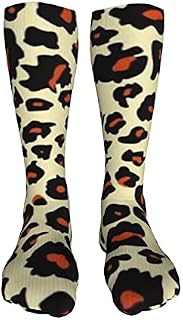 702 Unisex Sports Socks Leopard Print Socks Breathable Walking Socks Nonslip Running Socks For Hiking Trekking 50Cm