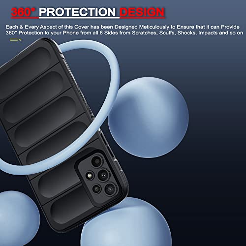 Image of TheGiftKart Liquid Silicon Back Cover Case for Samsung Galaxy A73 5G | Shockproof Military Grade Protection | Micro-Fibre Cloth On Inner Side | Built-in Anti-Slip Grip Back Cover Case (TPU, Black)
