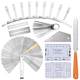 Aiofaervy Guitar Luthier Tool Set,Including Fret Crowning File,Guitar Radius Gauge,String Action Ruler Gauge,Blades Feeler Gauge,Needle File,Fingerboard Guards for Guitar and Bass Setup