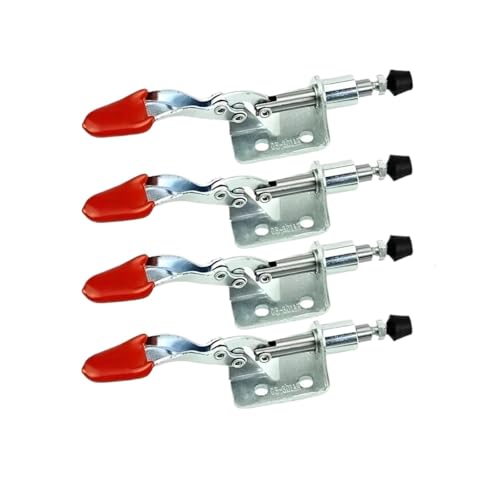 Pince à Bascule Lot de 4, 6 ou 8 pinces à bascule 45 kg, outil à dégagement rapide, pinces verticales/horizontales, outil manuel robuste for le travail du bois Pour Rapide Fixation Et Serrage(Silver-4