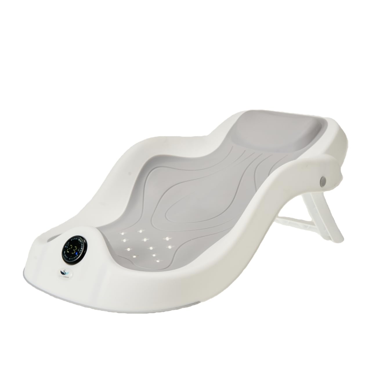 Cuna de baño inteligente para bebé - con indicador de temperatura, estructura de seguridad, montaje en pared, almohadilla de baño para recién nacidos. Asiento de baño ergonómico para bañeras de bebé
